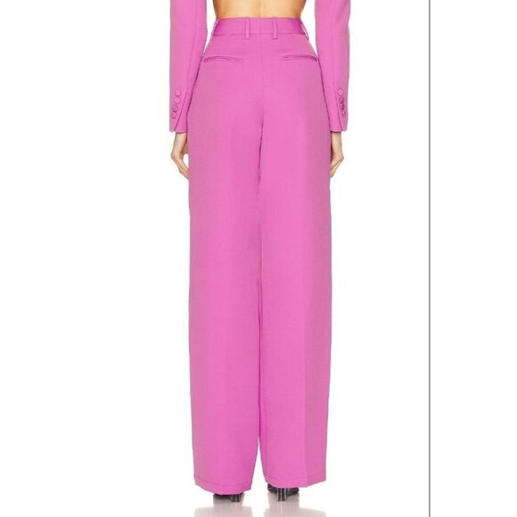 AKNVAS O'connor High Rise Pleated Straight Leg Trouser Pant Orchid Womens Size 6 - Picture 3 of 10